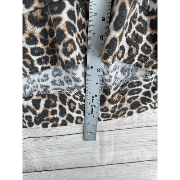 Jade by Jane Animal‎ Print Fuzzy Sleeve Oversized Hoodie Women's Size 1X Brown - Picture 10 of 10